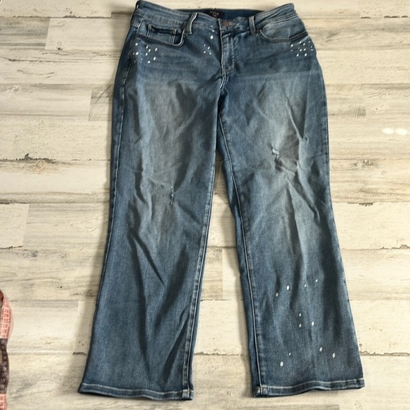 NYDJ Denim - NYDJ Bleach Spattered Crop Jeans Size 12
